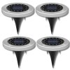 4X LAMPKI SOLARNE OGRODOWE WBIJANE DYSK NAJAZDOWE 16 LED WODOODPORNE PRO600 (tds0572)